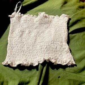 white stretchy tube top